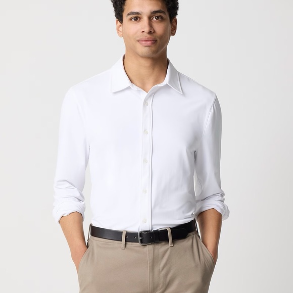 NWT J. Crew White Men's performance athletic stretch dress shirt size XXL 2XL - Picture 3 of 5